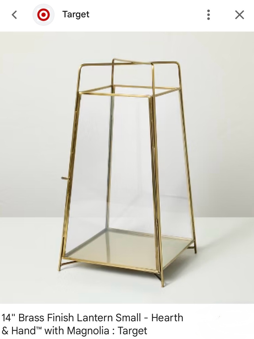 14" Brass Finish Lantern Small - Hearth
& Hand™ with Magnolia: Target